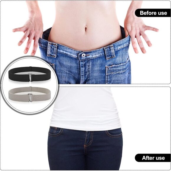 2PCS No Show Women's Stretch Belt Invisible No Show Invisible Belt Women Elastic - Picture 4 of 7